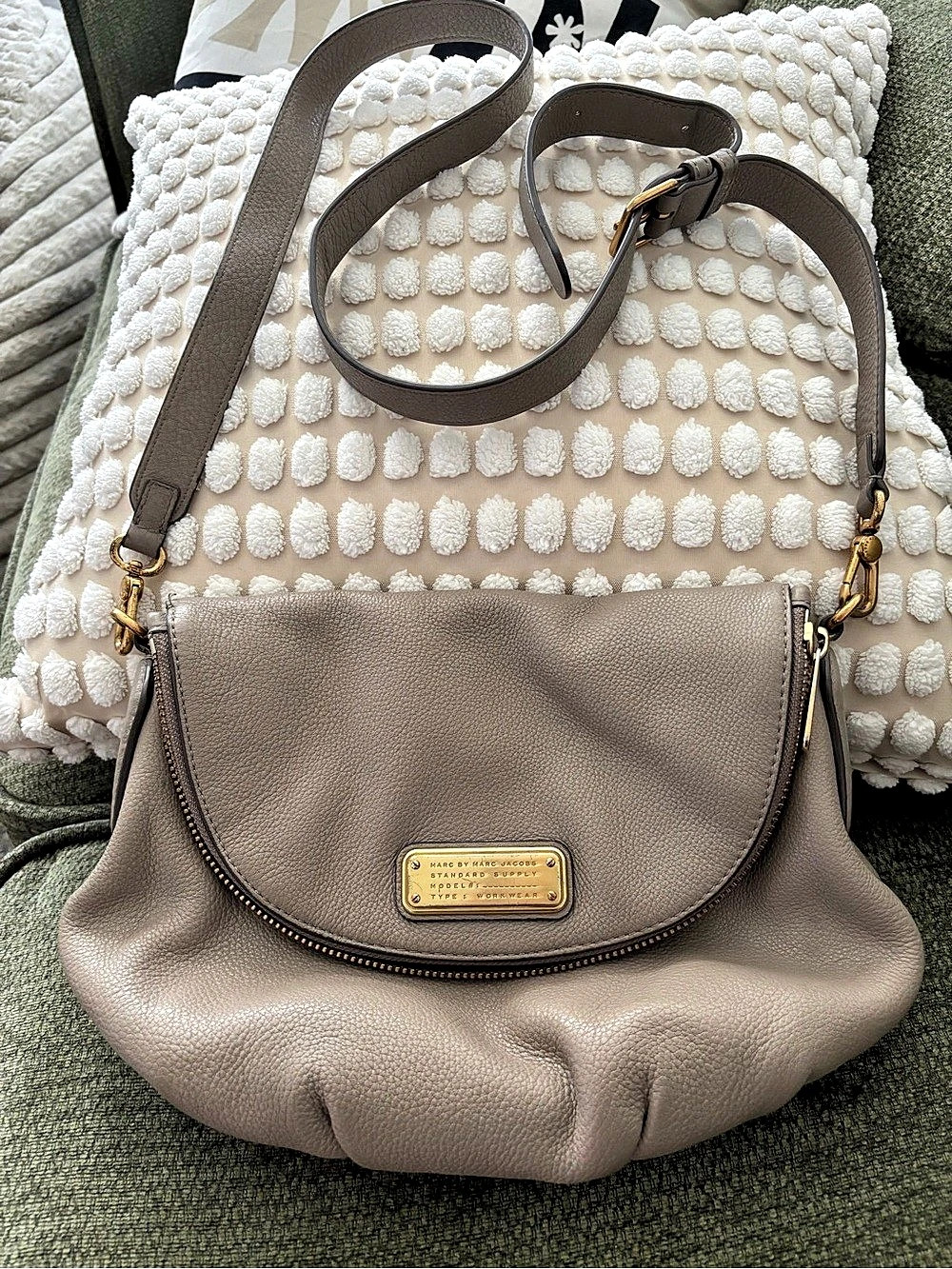 Marc by Marc Jacobs Standard Supply Workwear Leather Crossbody Bag Taupe